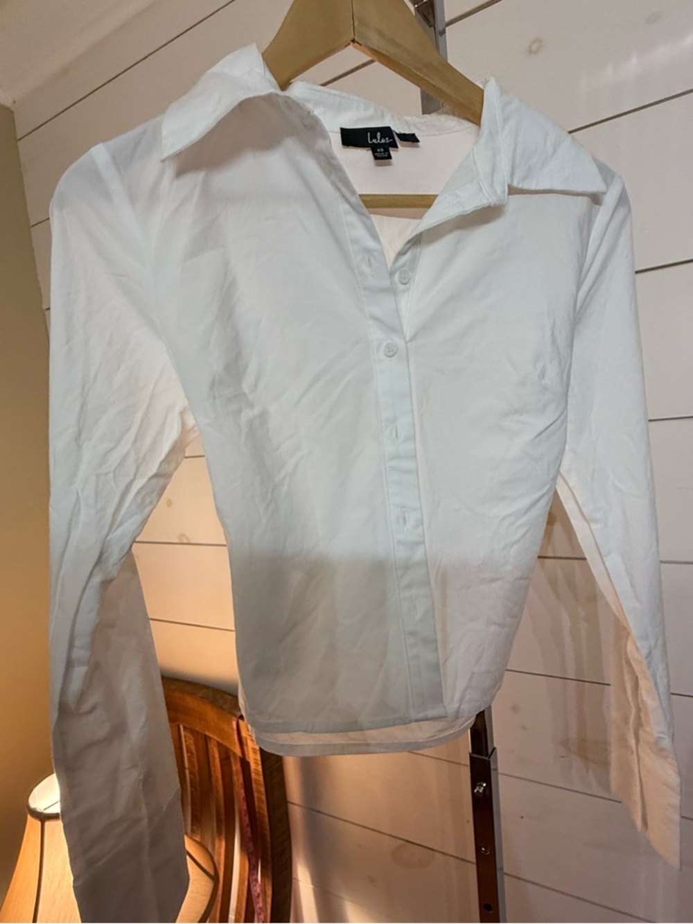 Lulu's Crisp White Button-Down Collared Shirt